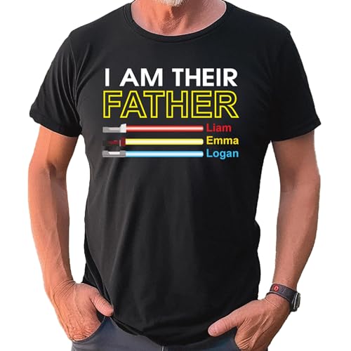Personalized I am Your Their Father Shirt, Dad Gift, Custom Stars Tshirts for Daddy, Tee Gifts for Dad Papa Husband from Daughters Son Wife, Christmas, Fathers Day & Birthday Present