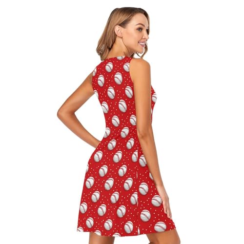 Image of ALAZA Women's Summer Dress Sun Dress Sleeveless with Pockets