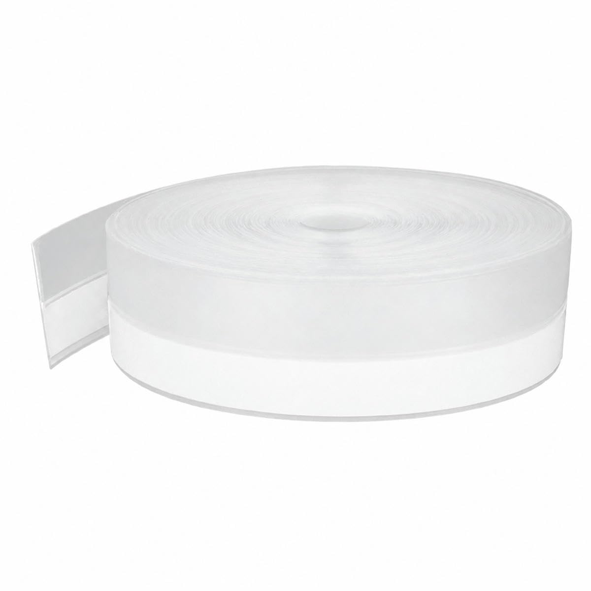 Silicone Weather Stripping Seal Door Tape, Weatherproof Soundproof for Door Frame or Window Bathroom Shower Glass Gaps-Clear 35mmx10m