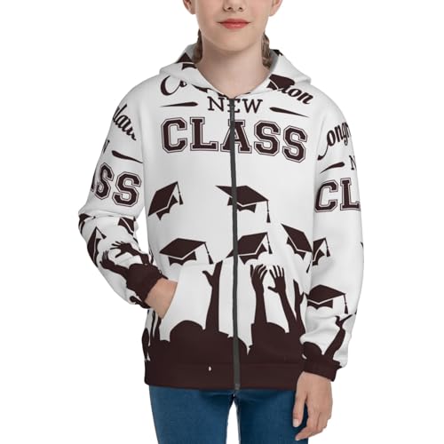 Congratulation New Class Kids Pullover Hoodies Boys Zip Up Sweatshirts Girls Athletic Clothes with Pocket3