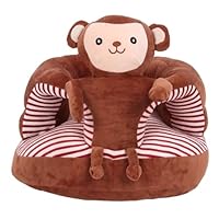 Generic Baby Learning Sitting Chair, Velvet Support for Babies Interactive Soft for The Bedroom (Brown Monkey)