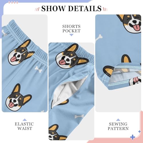 Cute Tricolor Welsh Corgi Dog Boys Pants for Kids Jogger Pants with Pockets S-XL4