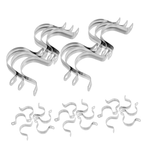 NULYLU 100pcs Strap Heavy Duty Clamp Iron Strap Tension Clips Pipe Strap Clamps