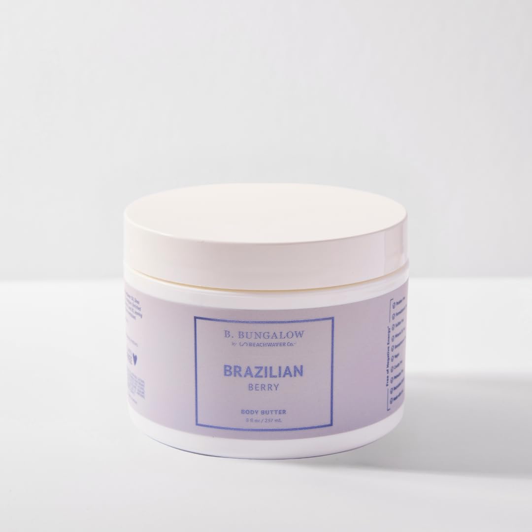 The Beachwaver Co. B. Bungalow Brazilian Berry Body Butter | Full Size (8 Oz) | Cloudberry Seed Oil, Vegan Squalane and Hyaluronic Acid | Blackberries, Apricots, Jasmine Sambac, Vanilla & Coconut