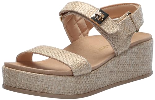 Anne Klein Women's Violette Wedge Sandal, Natural Raffia,10 M