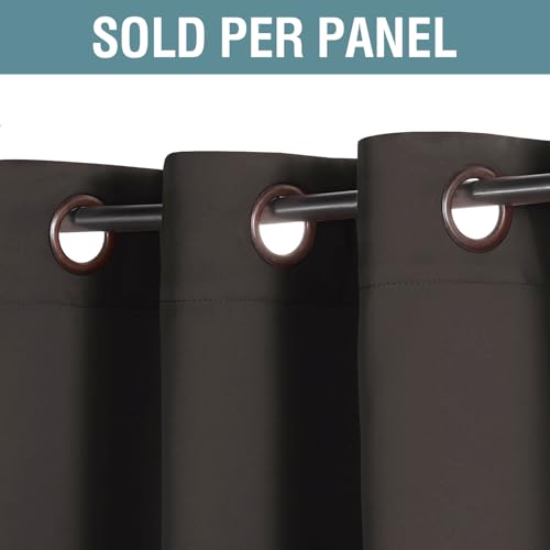Image of H.VERSAILTEX Blackout Curtains for Bedroom 63 Inches Length Thermal Insulated Curtain Energy Efficient Curtain Small Window Blackout Drapes for Winter Season, 1 Panel, Chocolate Brown, 52 inch W x 63 inch L
