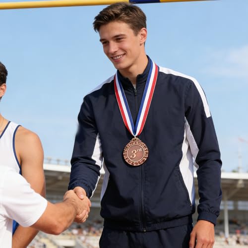 Medallas de premio con cintas para torneos escolares y eventos juveniles de atletismo 4