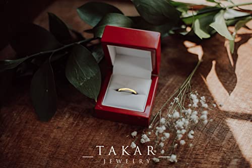 Takar Real Solid 10K Yellow, White & Rose Gold Dainty Ridged-Style Rings, Simple 1Mm Thin And Skinny Gold Stackable Charm Rings For Women And Men Available In Size 4-12, Made In Usa.(Size 8.25) #TOP5