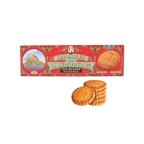 La Mere Poulard® 1888 | Galletas con Mantequilla Pura Salada | Galletas de mantequilla tradicionales | Galletas De Mantequilla Con Mantequilla - 1 x 125 Gr