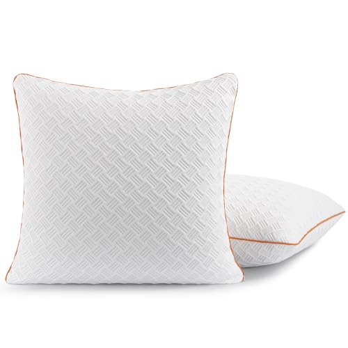 Twirest Kopfkissen 80x80cm2er Set Memory Foam Kissen - gefülltes Schlafkissen Höhenverstellbares Kopfkissen mit Reißverschluss Abnehmbarer/Waschbarer Kopfkissenbezug