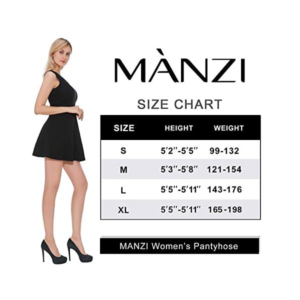 MANZI 6 Pairs Black Pantyhose for Women 20 Denier High Waist Sheer Tights(Black,Small) - Image 7