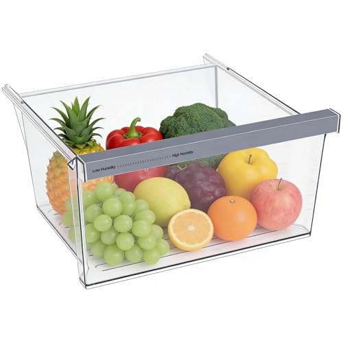 UPGRADED W11162443 Refrigerator Crisper Drawer For Whirlpool Crisper Drawer Replacement WRS325SDHZ WRS315SDHZ WRS315SDHM Maytag Whirlpool WRS315SDHZ02 WRS315SDHZ05 WRS315SDHZ08 Fridge Drawer Parts