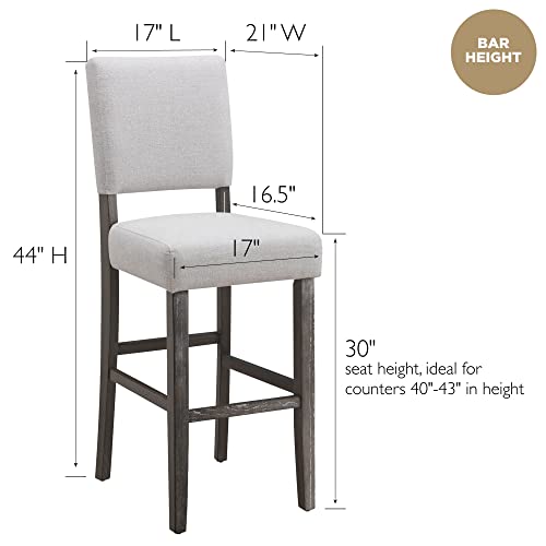 Image of Leick Home Brax Bar Stool, Heather Gray, Blackbean