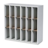 Safco Products Wood Mail Sorter, 18 Compartment, Gray