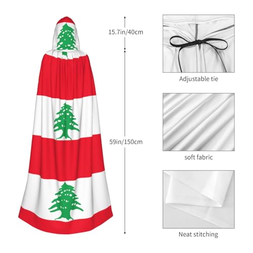 Cape drapeau du Liban à capuche pour animer vos soirées déguisées