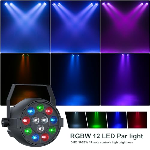 GdjRttk 60W partybar licht, RGBW + Derby Discolicht led Scheinwerfer mit lichtstativ und Fernbedienung, DJ lichtanlage mit dmx-3/6/15CH für KTV, Kirchen, Konzerte, Hochzeiten, Weihnachten