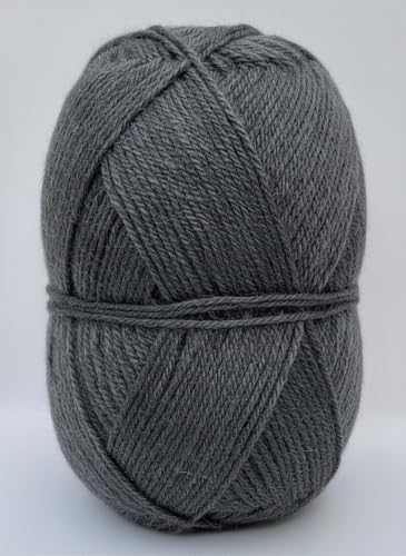 Image of Vardhman BigBoss Knitting Yarn - 200g Ball, 575m, 84% Acrylic + 16% Nylon, 3-Ply DK Weight, Soft & Durable Wool for Knitting, Craft, babywear, blanket, winter wear; threads for crochet hook needle - Boss-30 - Uniform Grey