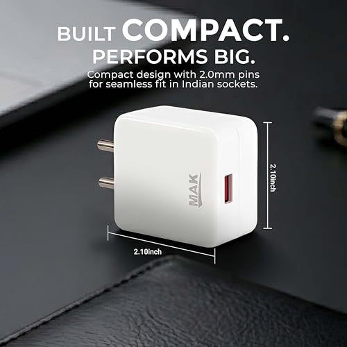 Image of MAK Original 67W SuperVOOC Fast Charging USB Adapter with USB to Type-C Cable (Red) Compatible with OnePlus 11R, OnePlus Nord 3, Reno 10 Pro, Realme GT Series Smartphones.