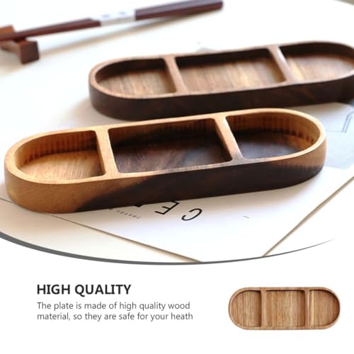 Plato Snack de Madera SOLUSTRE con 3 Compartimentos miniatura 3