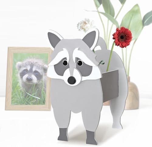 Raccoon Planter, Cute Animal Shape Flower Planters, Plant Pots for Indoor/Outdoor Garden Decor, Unique Gifts/Souvenirs for Pet Lovers