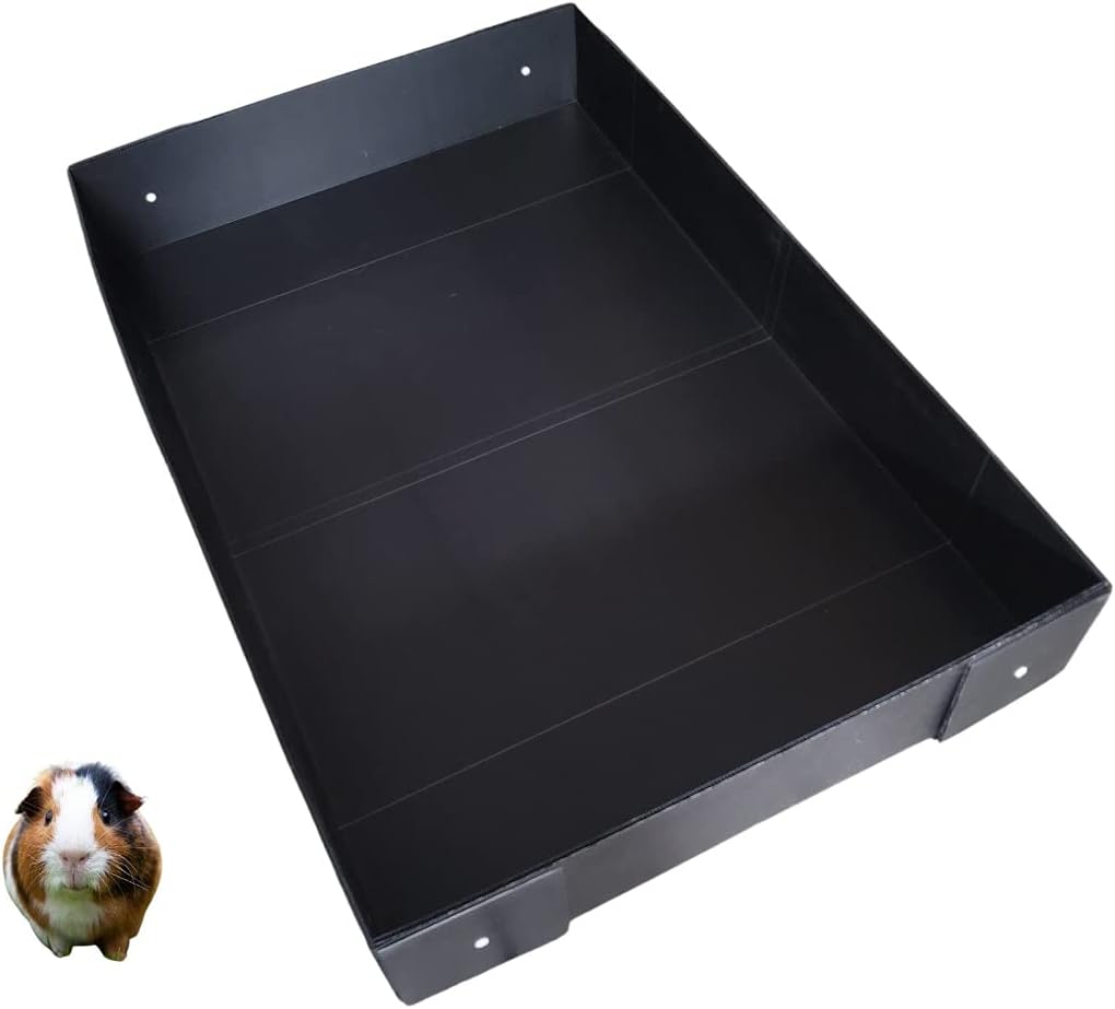 Corrugated Plastic Cage Liner Base for C&C Cage - for use with 13.8" Grids ONLY! NOT Measured by Feet- Coroplast Used with C&C Cages for Guinea Pigs, Hedgehogs, and Rabbits (2x4, Black)