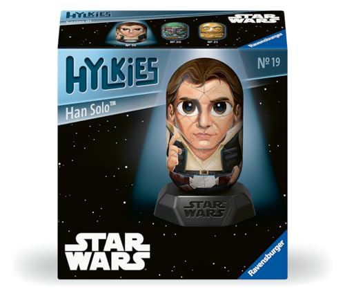 Ravensburger - Puzzle 3D Hylkies - Édition Star Wars - Figurine n°19 Han Solo - Adultes et Enfants - 54 pièces numérotées à Assembler sans Colle - Support Inclus - Star Wars - 12008006