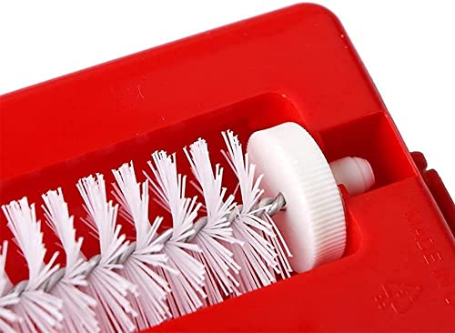 Image of Plastic Handheld Carpet 4 Roller Cleaning Brush with Dust Crumb Collector for Carpets, Car Seats, Table Linen, Sofas Curtains, Mats Multicolor (Pack of 1)