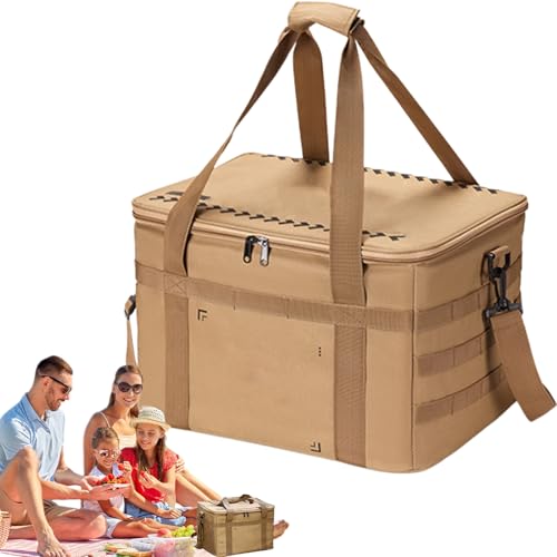 Bolsas de camping para la organización – Caja de contenedor flexible para acampar, enfriador impermeable 36L, caja plegable de gran capacidad para playa, pícnic, barbacoa, jugo, leche, ensalada