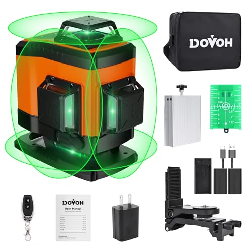DOVOH グリーンレーザー墨出し器 4x360° 16ライン レーザー墨出し器 レベル...