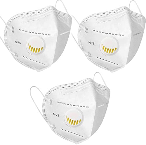 La' Forte NIOSH Approved 5-Layer Anti-Fog, Dust-Proof Adjustable Reusable Mask with Respiratory Valve (3 Pieces)