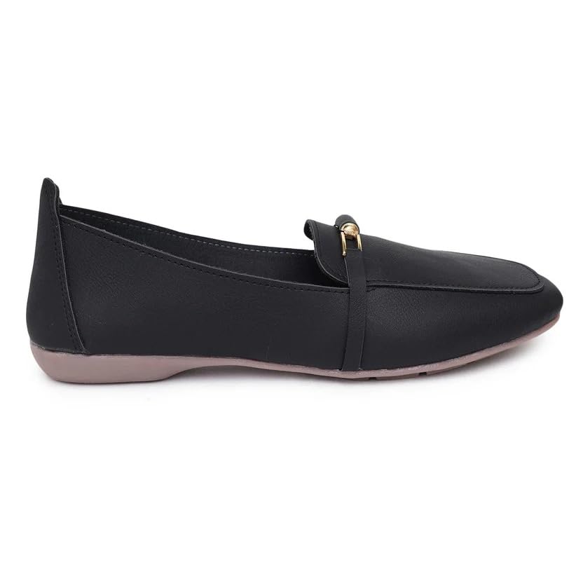 Women's Ballet Flats with Elegant Metal Buckle Accent | Stylish Slip-On Bellies for Women | Casual, Office-image-21