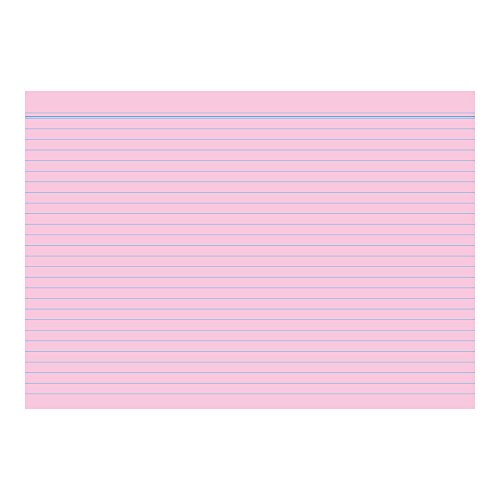 RNKVERLAG 115053 - Karteikarten liniert 7 mm, rosa, DIN A5, 1 Packung à 100 Karten