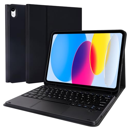 LAMA iPad キーボードケース A16 第11世代11インチ2025 第10世代 10.9インチ 2022用 ペンシルホルダー付き 脱着可能なキーボードケース、 多角度調整可能 ブラック