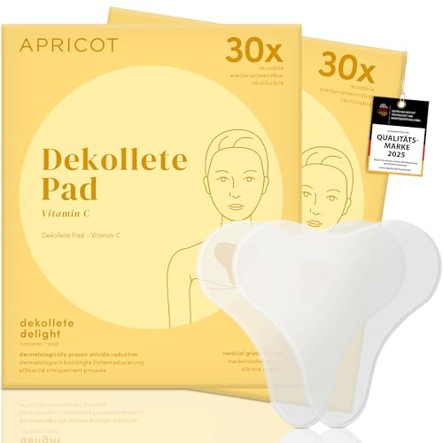 APRICOT 2x Dekollete Pad Antifalten aus medizinischem Silikon mit Vitamin C - Bis zu 60x Wiederverwendbar, Dermatologisch getestet, Vegan & Tierversuchsfrei - Anti Falten Pad APRICOT 2x Dekollete Pad Antifalten aus medizinischem Silikon mit Vitamin C - Bis zu 60x Wiederverwendbar, Dermatologisch getestet, Vegan & Tierversuchsfrei - Anti Falten Pad