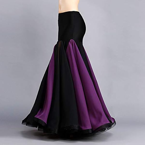 ROYAL SMEELA Costume di Danza del Ventre Chiffon Patchwork Doppio Strato Gonna Maxi Gonna di Danza del Ventre Gonne a Sirena con Volant Vestito da Donna