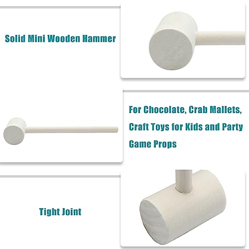 Image of Litoexpe 12pcs Mini Wooden Hammers 38x24mm