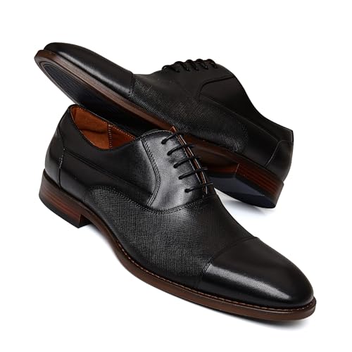 Image of Men's Business Casual Dress Oxfords Formal Lace-Up Shoes for Office, Parties, and Daily Wear