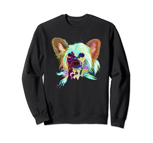 Colourful Dog Chinese Crested Sweatshirt, Black