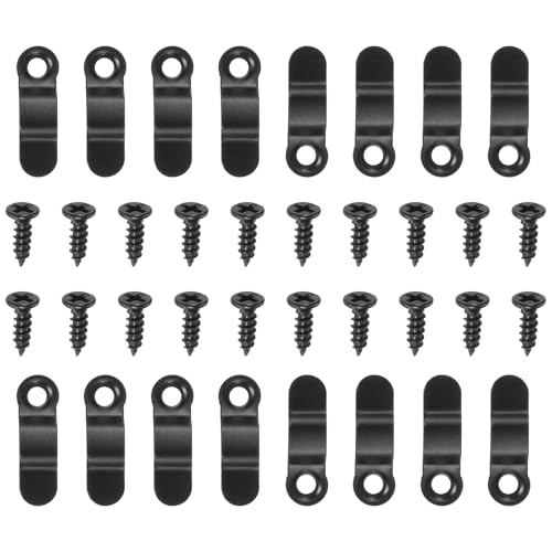 Image of HARFINGTON 100Pcs Picture Frame Backing Hardware Clips with 100Pcs Screws Photo Frame Turn Button Fasteners Picture Frame Backing Clip for Craft Hanging Picture Drawing, Black