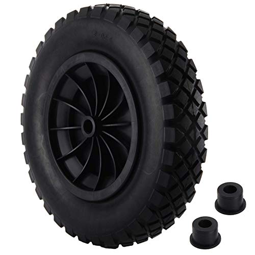 Trintion 14 Zoll Schubkarrenrad 3.50-8 PU Pannensicheres Vollrad Robuster Ersatzreifen Vollgummireifen für Gartentrolley Schubkarre Go-Kart Anhänger LKW Kugellager nicht im Lieferumfang enthalten