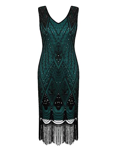Image of PrettyGuide Women 1920s Gatsby Cocktail Sequin Art Deco Flapper Dress