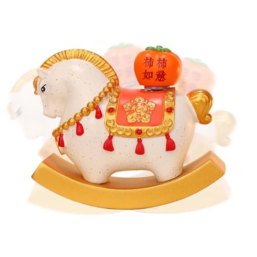 Générique Décorations Cheval à Bascule Chinoises - Figurine en Résine Décor Maison Chinoise,Ornement Cheval à Bascule pour Bureau - pour Écoles Bureaux...