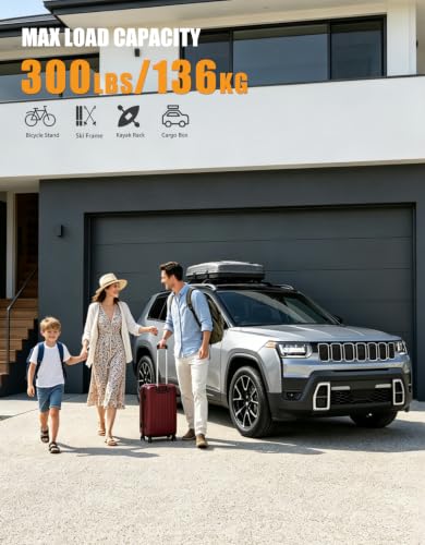 Image of KINGGERI 300lbs Roof Rack Cross Bars for Jeep Cherokee 2026 | Aluminum Roof Rails Crossbars Rooftop Cargo Carrier Luggage Rails Cargo Basket Luggage Kayak Canoe Snowboard Bike Road Trips