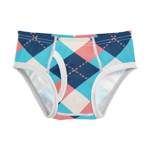 KLL Retro Buffalo Plaid Little Boys Pure Cotton Boxer Briefs Cute Undies