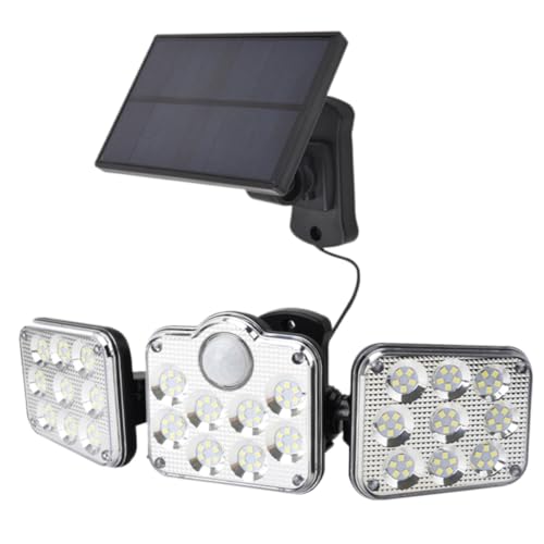 LIFKOME 1 Pieza Luz Solar LED de Pared Exterior con Sensor de Movimiento Aplique de Jardín de Cabezas Iluminación Cableado para Patio y Jardín