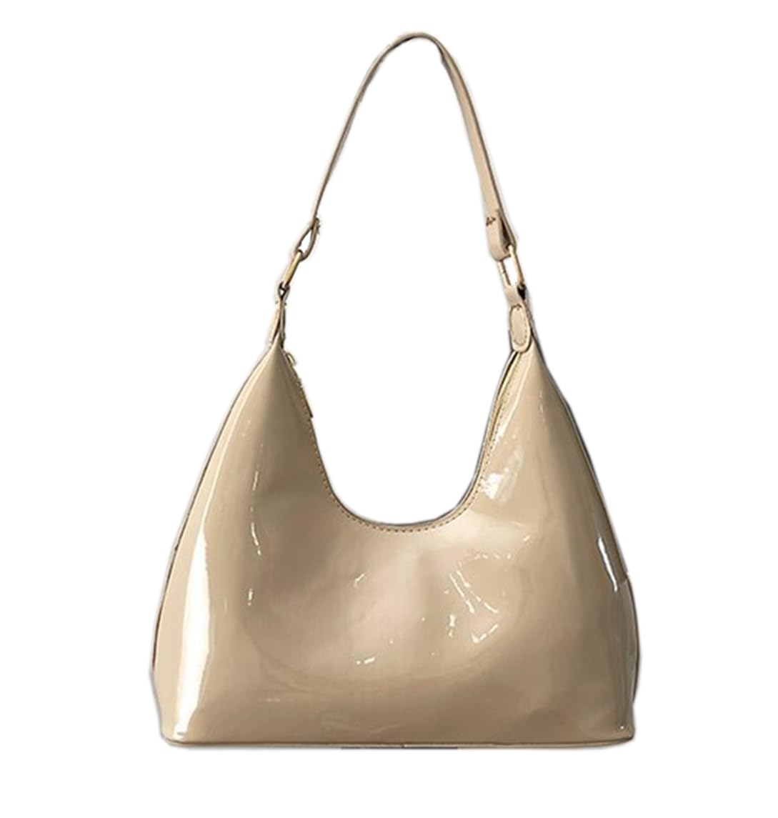 Patent Leather Hobo Bag Crescent Shoulder Bag Small Going Out Tote Bag Satchel Purse