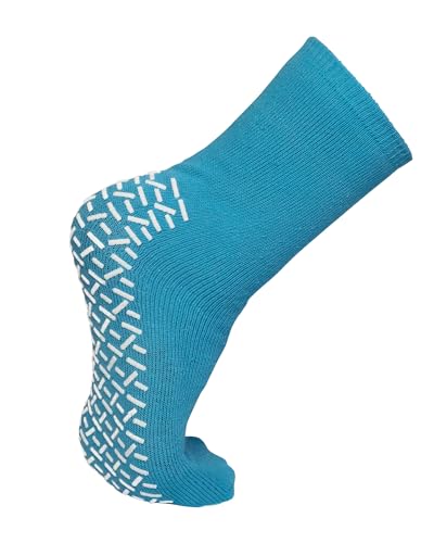 Happy Hippo Hospital Socks, Cotton Non Slip Socks (12-Pk) One Size Fits Most, Light Blue, Unisex2