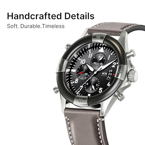 Image of Fullmosa Quick Release Premium Leather Watch Strap | 24 /22 /21 /20 /19 /18mm,Burnished Leather Watch Band Compatible with Samsung Amazfit Fossil Replacement Belt for Men and Women