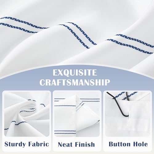 jinchan Blue and White Casual Striped Shower Curtain Nautical Modern Minimalist Pinstripe Waterproof Fabric Shower Curtains for Bathroom with Weighted Hem and 12 Hooks 70x72 inches by jinchan - Used condition - Image 4