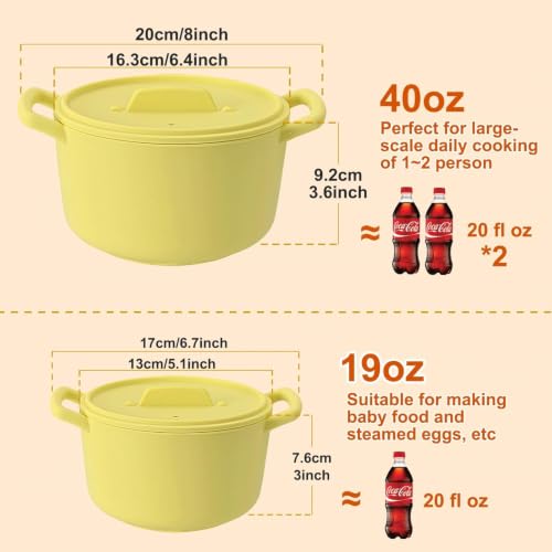 19oz Mini Silicone Steamer Microwave Bowl, Dishwasher Safe, No Stain Pot - image 4